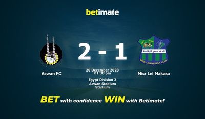 Predicción, cuotas y consejos de apuestas Aswan FC vs Misr Lel Makasa 20/12/2023
