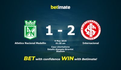 Predicción, cuotas y consejos de apuestas Atlético Nacional Medellín vs Internacional 09/05/2025