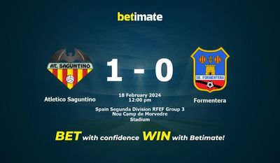 Predicción, cuotas y consejos de apuestas Atlético Saguntino vs Formentera 18/02/2024