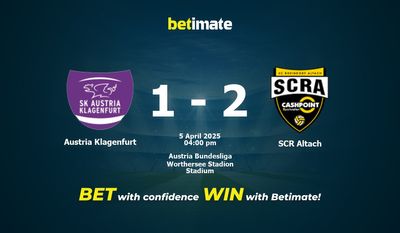 Predicción, cuotas y consejos de apuestas Austria Klagenfurt vs SCR Altach 05/04/2025