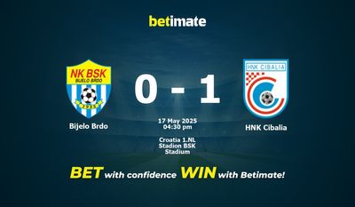 Predicciones, cuotas y consejos de apuestas de Bijelo Brdo vs HNK Cibalia 17/05/2025