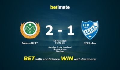 Predicción, cuotas y pronósticos de apuestas para el Bodens BK FF vs. IFK Lulea (19/05/2025)