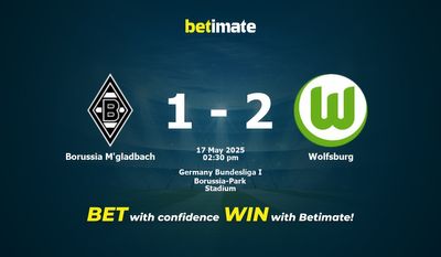 Pronóstico, cuotas y pronósticos de apuestas del Borussia M'gladbach vs. Wolfsburgo (17/05/2025)