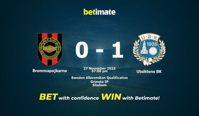Brommapojkarna vs Utsiktens BK Predicción, cuotas y consejos de apuestas 27/11/2023