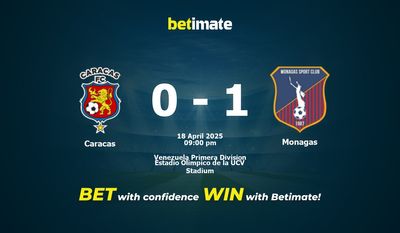 Pronóstico, cuotas y consejos de apuestas para Caracas vs. Monagas (18/04/2025)
