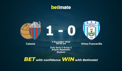 Predicción, cuotas y consejos de apuestas Catania vs Virtus Francavilla 03/12/2023