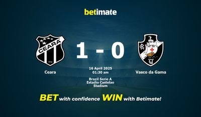 Pronóstico, cuotas y pronósticos de apuestas Ceará vs Vasco da Gama (16/04/2025)