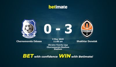 Pronóstico, cuotas y pronósticos de apuestas para el Chernomorets Odessa vs. Shakhtar Donetsk (05/03/2025)