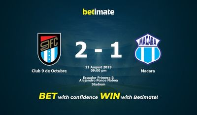 Pronósticos y Cuotas para Apuestas Club 9 de Octubre vs Macara 11/08/2023