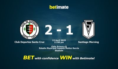 Pronóstico, cuotas y consejos de apuestas para el Club Deportes Santa Cruz vs. Santiago Morning (13/04/2025)