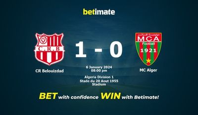 Predicción, cuotas y consejos de apuestas CR Belouizdad vs MC Alger 06/01/2024