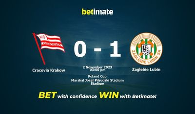 Predicción, cuotas y consejos de apuestas Cracovia Cracovia vs Zaglebie Lubin 02/11/2023