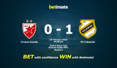 Predicción, cuotas y consejos de apuestas para Crvena Zvezda vs FK Cukaricki 24/02/2024