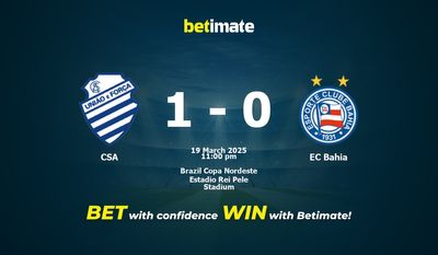 Pronóstico, cuotas y pronósticos de apuestas para el partido CSA vs. EC Bahia (19/03/2025)