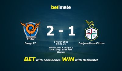 Pronóstico, probabilidades y consejos de apuestas para Daegu FC vs Daejeon Hana Citizen 08/03/2025