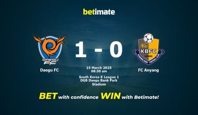 Pronóstico, cuotas y pronósticos de apuestas para el partido Daegu FC vs. FC Anyang (15/03/2025)