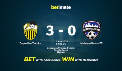 Predicción, cuotas y consejos de apuestas Deportivo Táchira vs Metropolitanos FC 10/05/2025