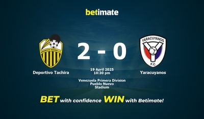 Predicción, cuotas y consejos de apuestas Deportivo Táchira vs Yaracuyanos 19/04/2025