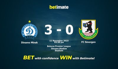 Predicción, cuotas y consejos de apuestas para Dinamo Minsk vs FC Smorgon 11/11/2023