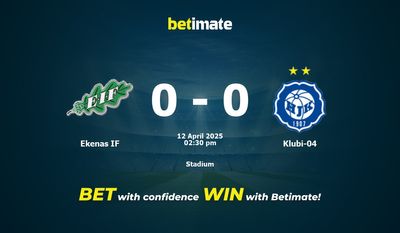 Pronóstico, cuotas y pronósticos de apuestas para el partido Ekenas IF vs. Klubi-04 (12/04/2025)