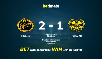 Elfsborg vs. Mjallby AIF: Pronóstico, cuotas y pronósticos de apuestas (30/03/2025)
