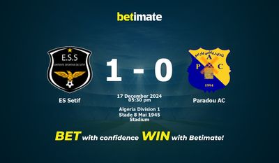 Pronóstico, probabilidades y consejos de apuestas ES Setif vs Paradou AC 17/12/2024