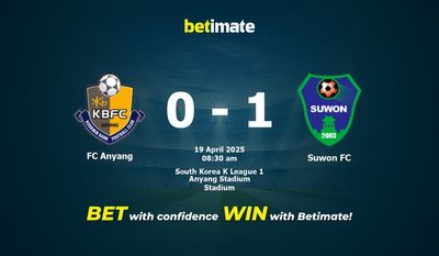Pronóstico, cuotas y consejos de apuestas para el partido FC Anyang vs. Suwon FC (19/04/2025)