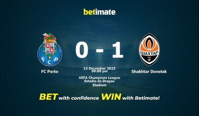 Predicción, cuotas y consejos de apuestas para FC Porto vs Shakhtar Donetsk 13/12/2023