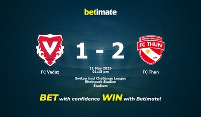 Predicción, cuotas y consejos de apuestas FC Vaduz vs FC Thun 11/05/2025