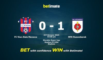 Predicciones, cuotas y consejos de apuestas de FC Vion Zlate Moravce vs MFK Ruzomberok 24/02/2024