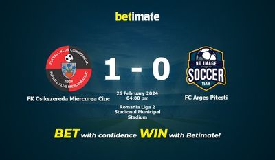 Predicciones, cuotas y consejos de apuestas de FK Csikszereda Miercurea Ciuc vs FC Arges Pitesti 26/02/2024