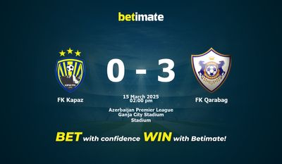 Predicción, probabilidades y consejos de apuestas FK Kapaz vs FK Qarabag 15/03/2025