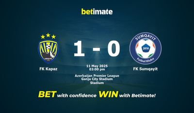 FK Kapaz vs. FK Sumqayit: Pronóstico, cuotas y consejos de apuestas (11/05/2025)