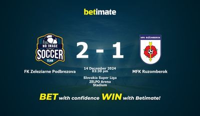 Predicciones, cuotas y consejos de apuestas de FK Zeleziarne Podbrezova vs MFK Ruzomberok 14/12/2024