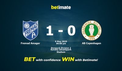 Predicciones, cuotas y consejos de apuestas de Fremad Amager vs AB Copenhague 09/05/2025