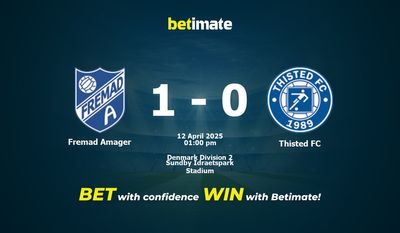 Predicciones, cuotas y consejos de apuestas de Fremad Amager vs Thisted FC 12/04/2025
