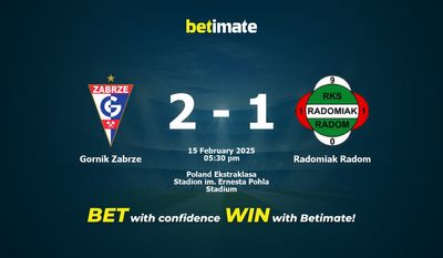Predicciones, cuotas y consejos de apuestas para Gornik Zabrze vs Radomiak Radom 15/02/2025