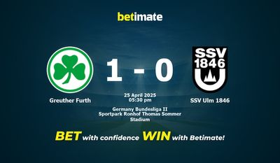 Pronóstico, cuotas y pronósticos de apuestas para Greuther Furth vs. SSV Ulm 1846 (25/04/2025)