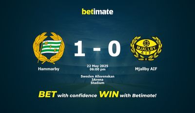 Pronóstico, cuotas y pronósticos de apuestas del Hammarby vs. Mjallby AIF (22/05/2025)