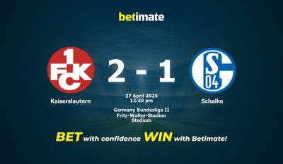Predicción, cuotas y pronósticos de apuestas Kaiserslautern vs Schalke 04/27/2025