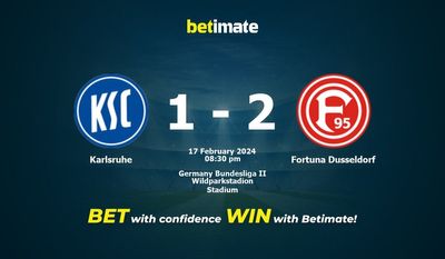 Predicción, cuotas y consejos de apuestas Karlsruhe vs Fortuna Dusseldorf 17/02/2024