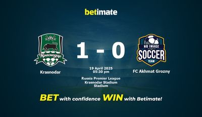 Predicciones, cuotas y consejos de apuestas de Krasnodar vs FC Akhmat Grozny 19/04/2025
