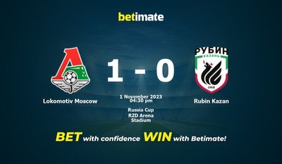 Predicción, cuotas y consejos de apuestas Lokomotiv Moscú vs Rubin Kazan 01/11/2023