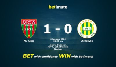 Predicción, cuotas y consejos de apuestas para MC Alger vs JS Kabylie 06/01/2024