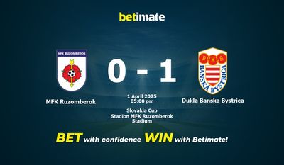 Predicciones, cuotas y consejos de apuestas de MFK Ruzomberok vs Dukla Banska Bystrica 01/04/2025