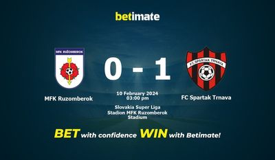 Predicciones, cuotas y consejos de apuestas de MFK Ruzomberok vs FC Spartak Trnava 10/02/2024