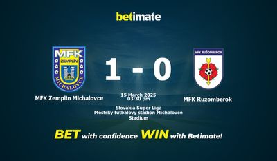 Predicciones, cuotas y consejos de apuestas de MFK Zemplin Michalovce vs MFK Ruzomberok 15/03/2025