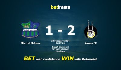 Predicciones, cuotas y consejos de apuestas de Misr Lel Makasa vs Aswan FC 20/02/2024