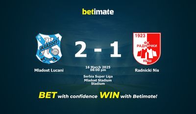 Predicciones, cuotas y consejos de apuestas de Mladost Lucani vs Radnicki Nis 16/03/2025