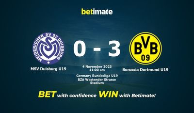 Predicción, cuotas y consejos de apuestas MSV Duisburg U19 vs Borussia Dortmund U19 04/11/2023